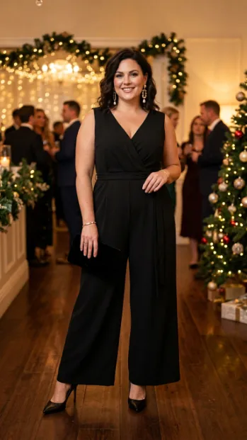 7. Wide Leg Black Jumpsuit