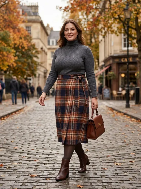 8. Wrap Skirt With A Turtleneck