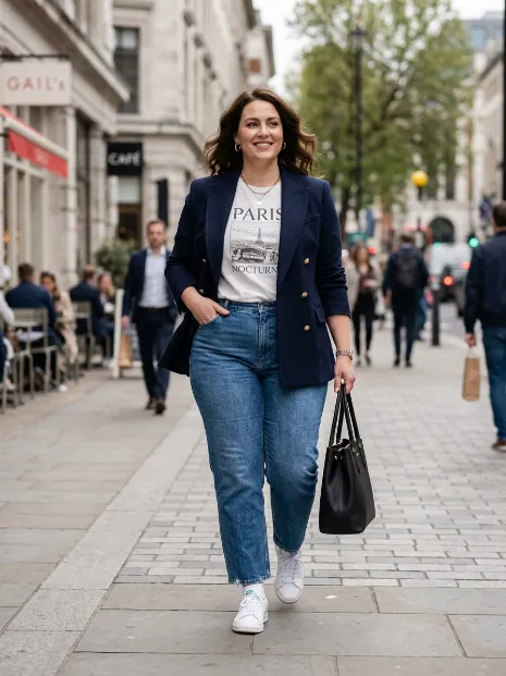 12. Blazer Over a Graphic Tee