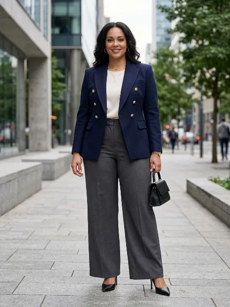 4. Blazer With Wide Leg Trousers
