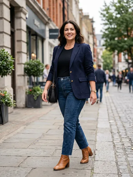 16. Blazer With a Bodysuit and Jeans