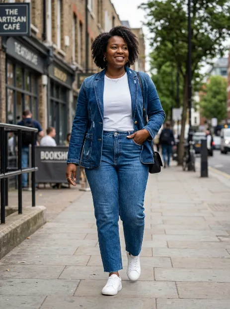 7. Denim on Denim With a Blazer