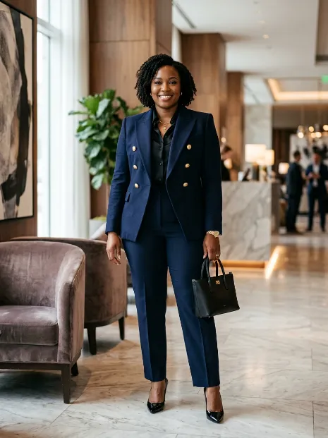 15. Double Breasted Blazer With Trousers