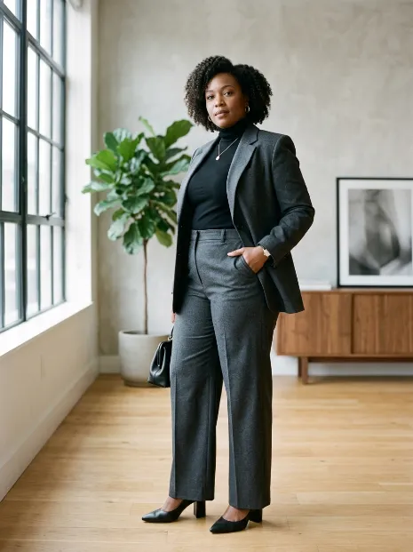 3. Monochrome Blazer Set