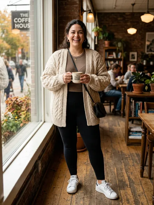 13. Oversized Cardigan With Leggings