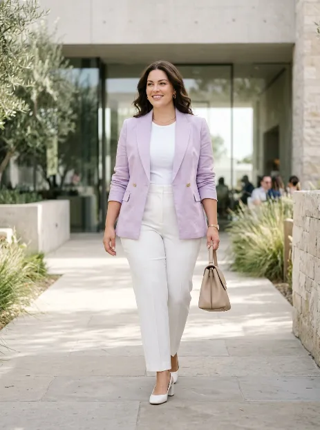 9. Pastel Blazer With White Basics