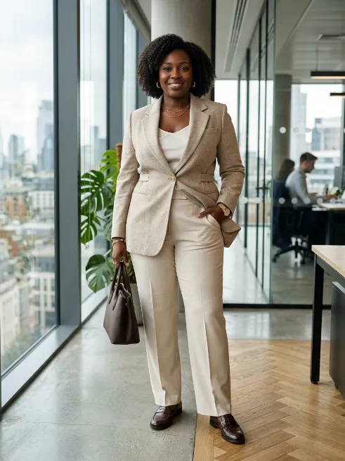 1. Blazer with Straight Leg Trousers