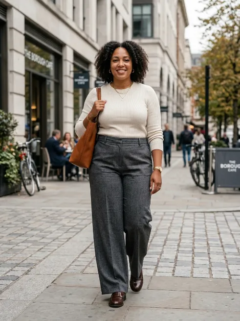 12. Wide Leg Trousers with a Fitted Top