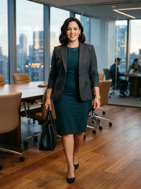 20. Sheath Dress with a Structured Blazer