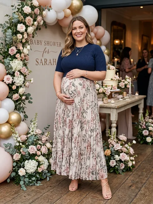 12. Flowy Maxi Skirt with a Fitted Top