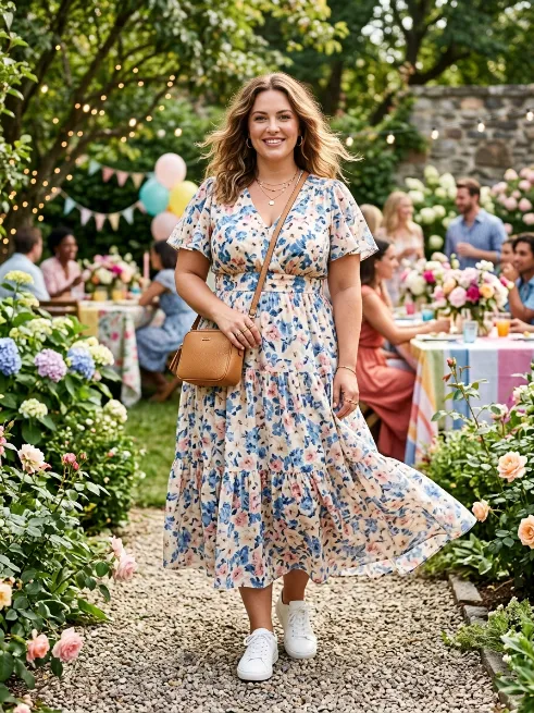7. Flowy Sundress With Sneakers