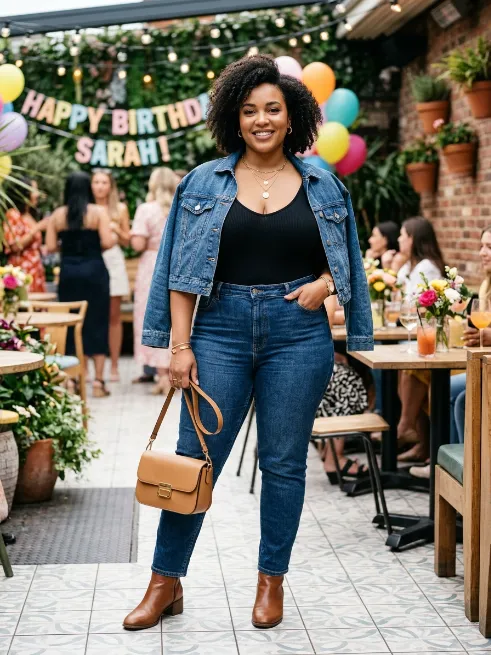 6. High Waisted Jeans With A Fitted Bodysuit