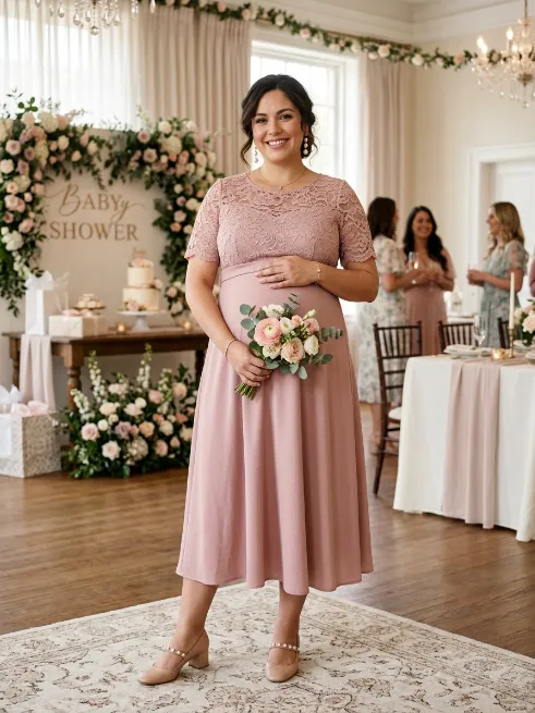 18. Lace Detail Midi Dress