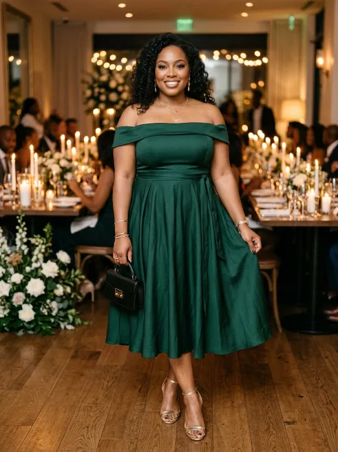 3. Off Shoulder Midi Dress