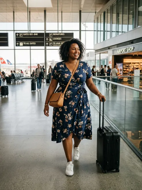 12. Wrap Dress With Sneakers